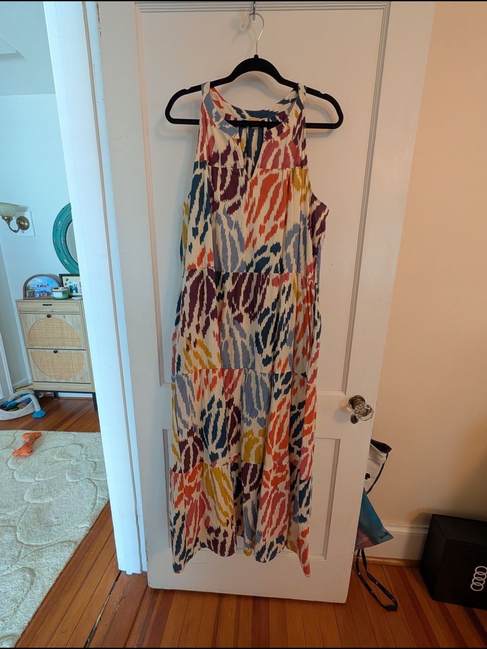 T Tahari Multicolor Halter-Style Maxi Dress with Abstract Print